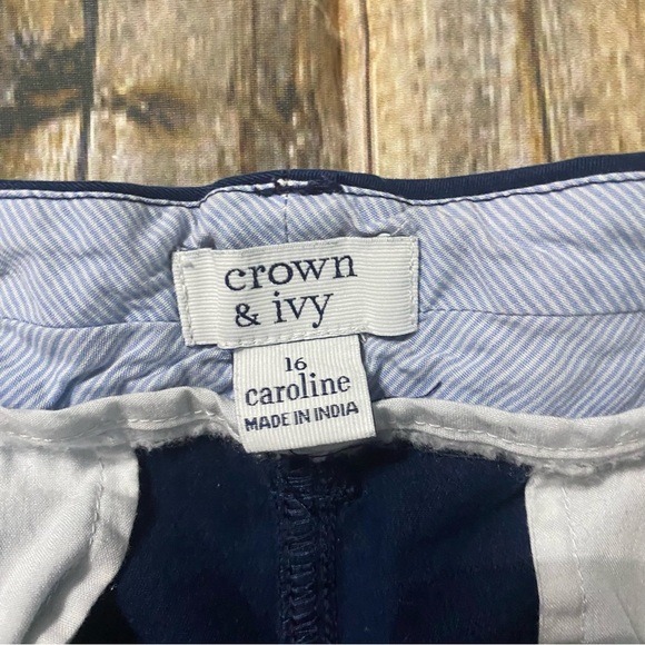 Crown & Ivy Blue Caroline Cotton Stretch Chino Shorts - Picture 4 of 5